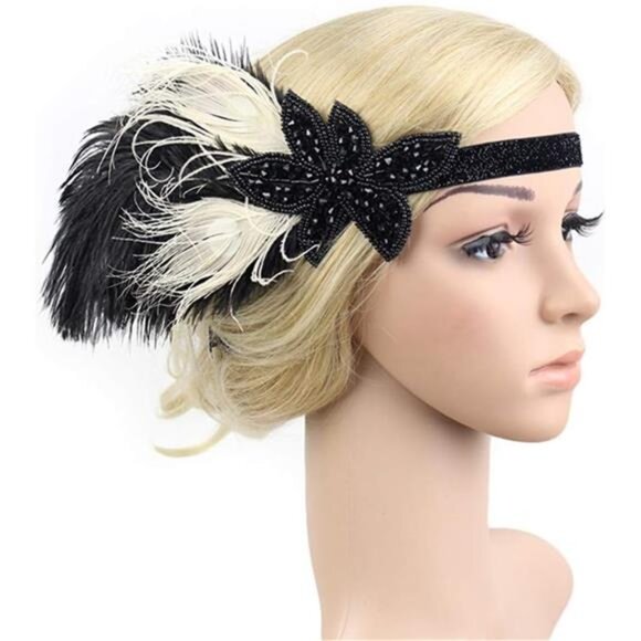 Womens Headpiece Accessories Flapper Headband 09 - Picture 1 of 3